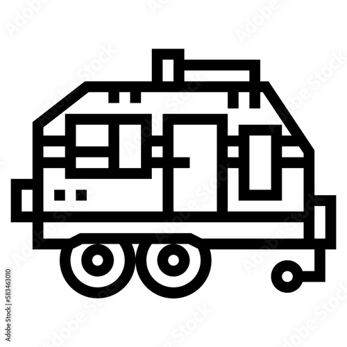 camper van line icon style
