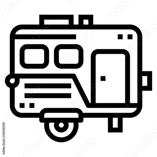 camper van line icon style