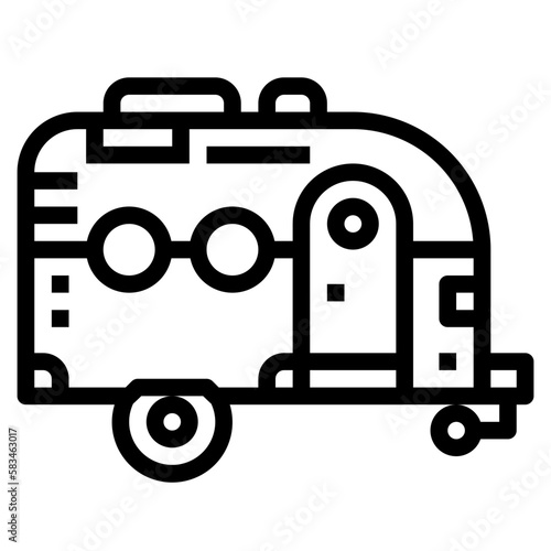 camper van line icon style