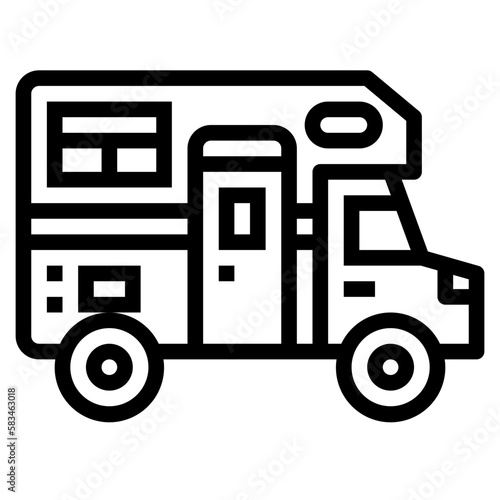 camper van line icon style