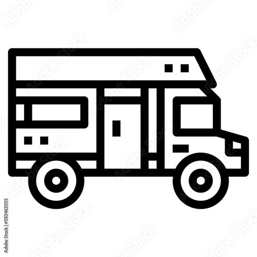 camper van line icon style