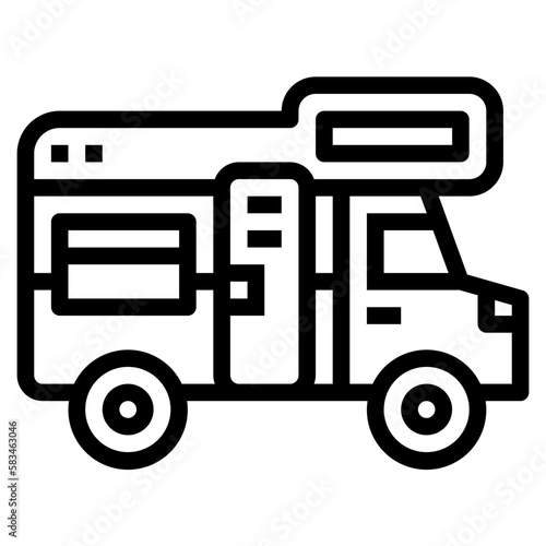 camper van line icon style