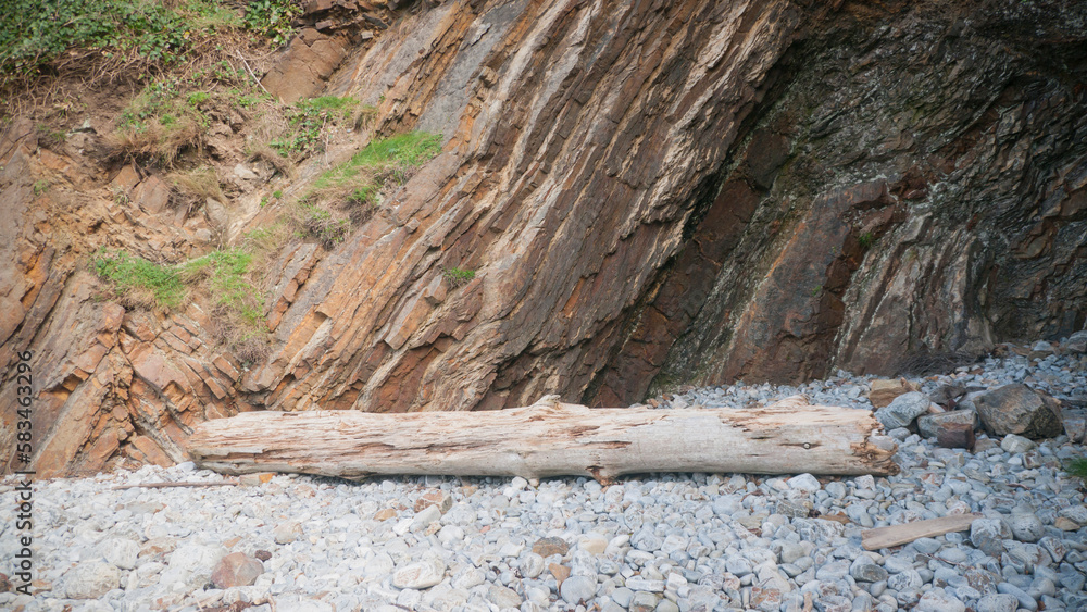 Fototapeta premium Pared rocosa en playa de Asturias