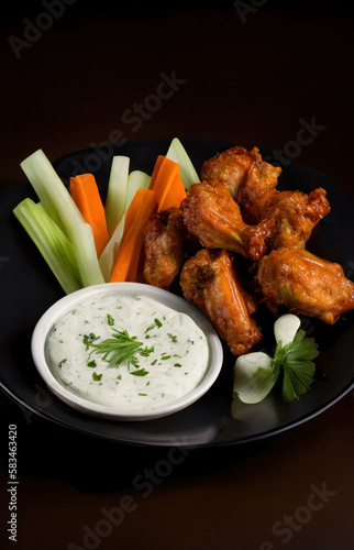 Buffalo chicken wings with sauce