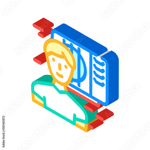 building superintendent repair worker isometric icon vector illustration