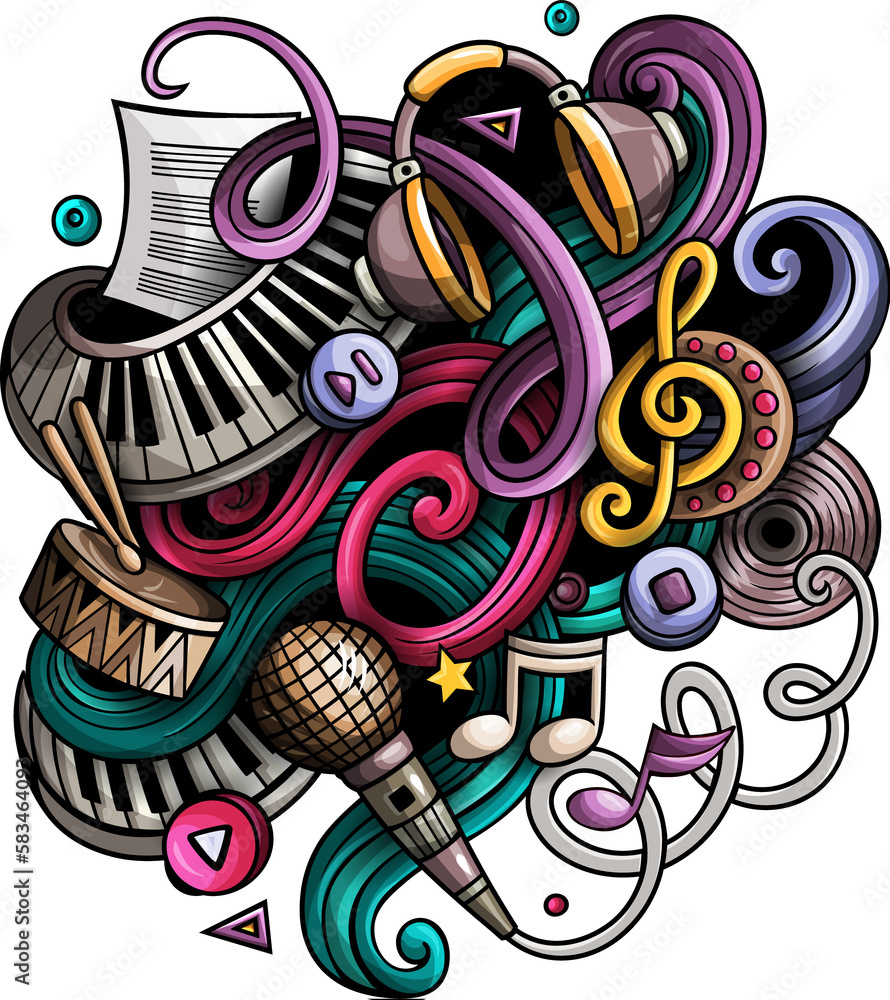 Music detailed cartoon illustration Music detailed cartoon illustration