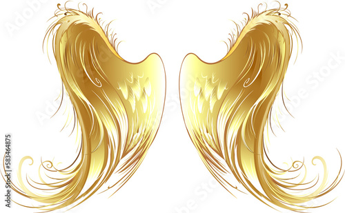 Golden wings of angels