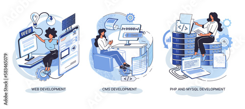 PHP and MYsql, web, cms development. Database management system. Popular open source general purpose programming language. Concept programmer, coding, programming, website and application development