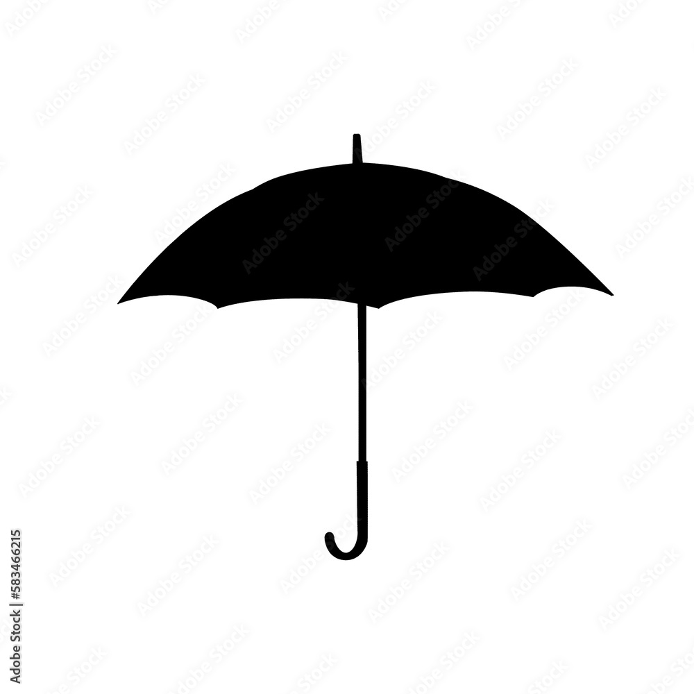 Umbrella icon isolated on white background. Black umbrella pictogram illustration Umbrella icon isolated on white background. Black umbrella pictogram illustration