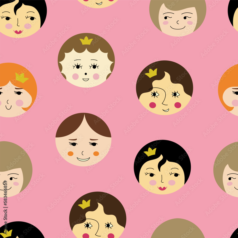 Feminine look, abstract personage, mascot design, funny face, cute icon. Feminine look, abstract personage, mascot design, funny face, cute icon.