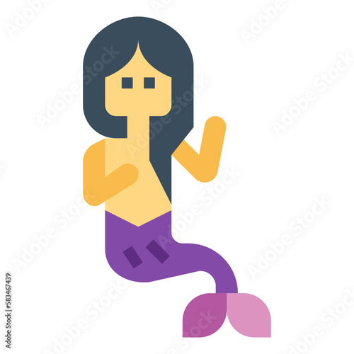 Wallpaper Mural mermaid flat icon style Torontodigital.ca