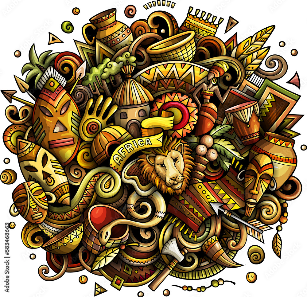 Africa detailed cartoon illustration Africa detailed cartoon illustration