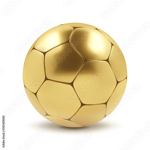 Gold soccer ball isolated on white background. EPS10 vector