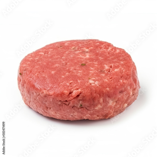Beef Burger Isolated. Illustration AI Generative