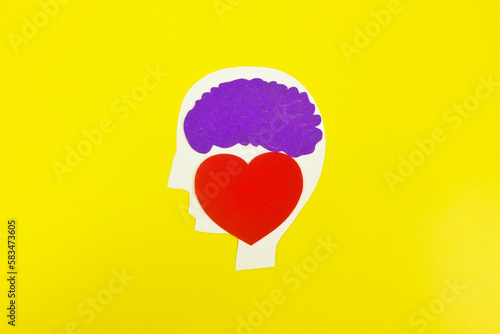 Brain plus heart connection symbolises Healthy heart effects healthy brain health. Mental mind emotional related to logical. SUBCONSCIOUS MIND INFLUENCES OUR CONSCIOUS MIND. Correlation between heart
