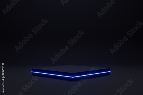 3d render Realistic pedestal podium in futuristic style