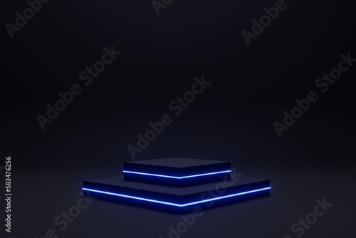 3d render Realistic pedestal podium in futuristic style © Sazzad