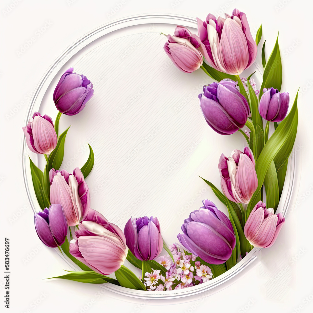 Natural Floral Empty Frame. Illustration AI Generative Natural Floral Empty Frame. Illustration AI Generative