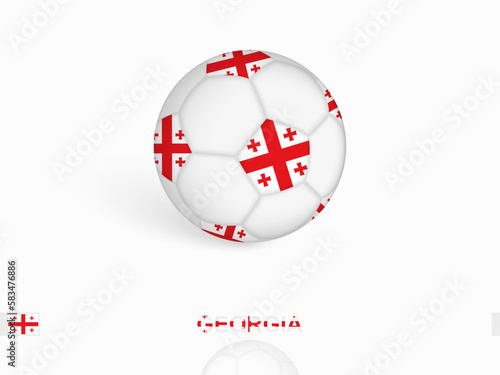 Soccer ball with the Georgia flag, football sport equipment.