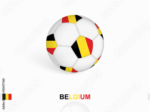 Soccer ball with the Belgium flag, football sport equipment.