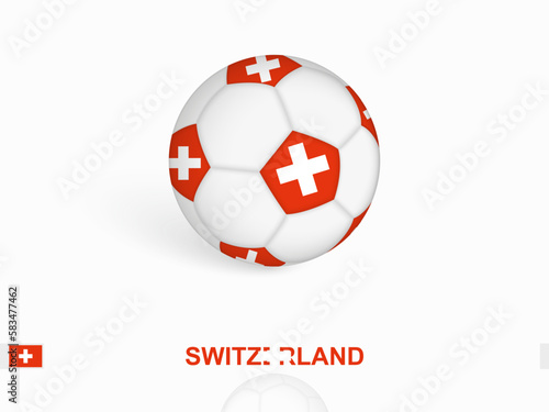 Soccer ball with the Switzerland flag, football sport equipment.