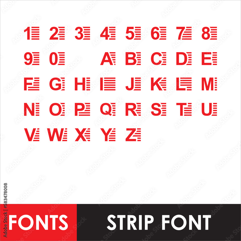 Editable font with line strip With .eps format make this font for edit