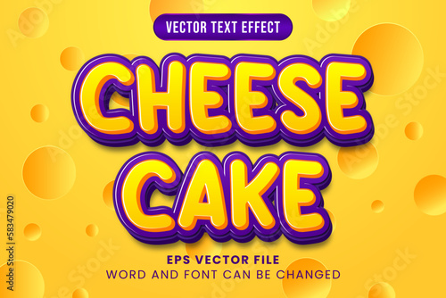 cheese cake 3d editable vector text effect