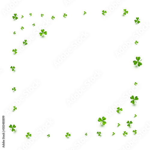 Olive color Clover Isolated Vector White