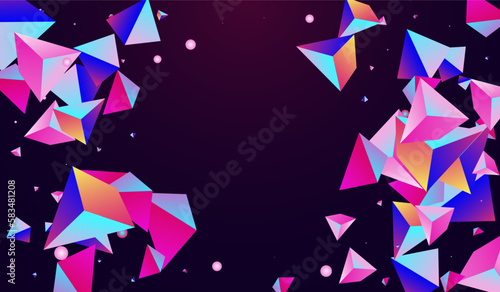 Gradient Pyramid Vector Dark Violet Background.