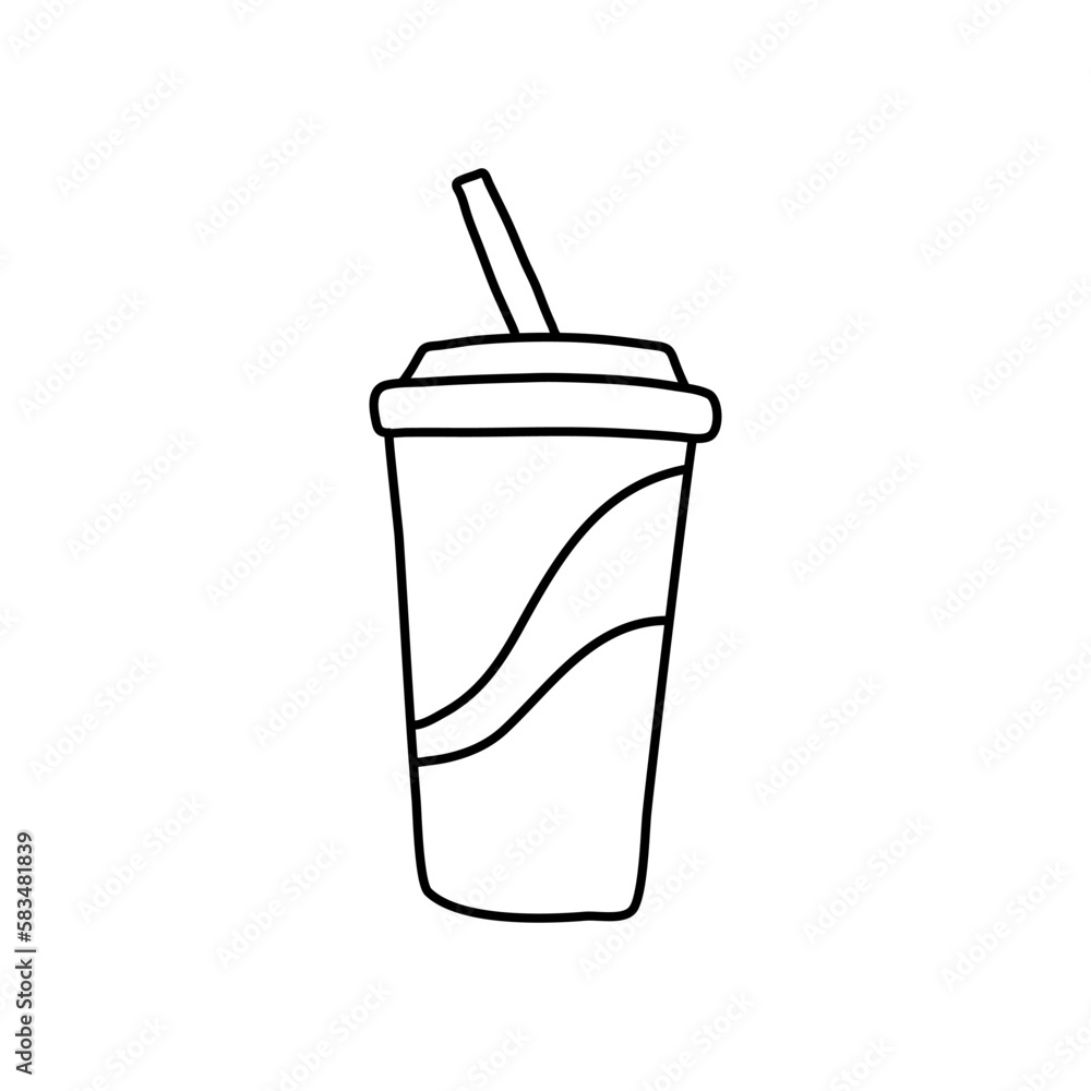 Hand Drawn drinking Cup Line Icon Hand Drawn drinking Cup Line Icon