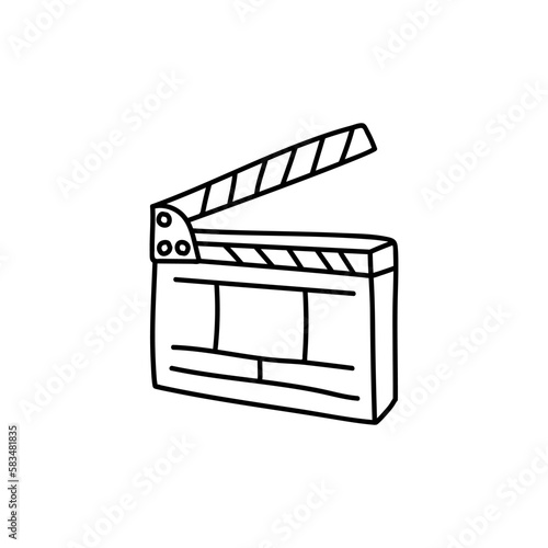 Fotobehang hand drawn Movie clapperboard icon