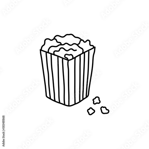 popcorn hand drawn vector. pop corn sketch isolated illustration