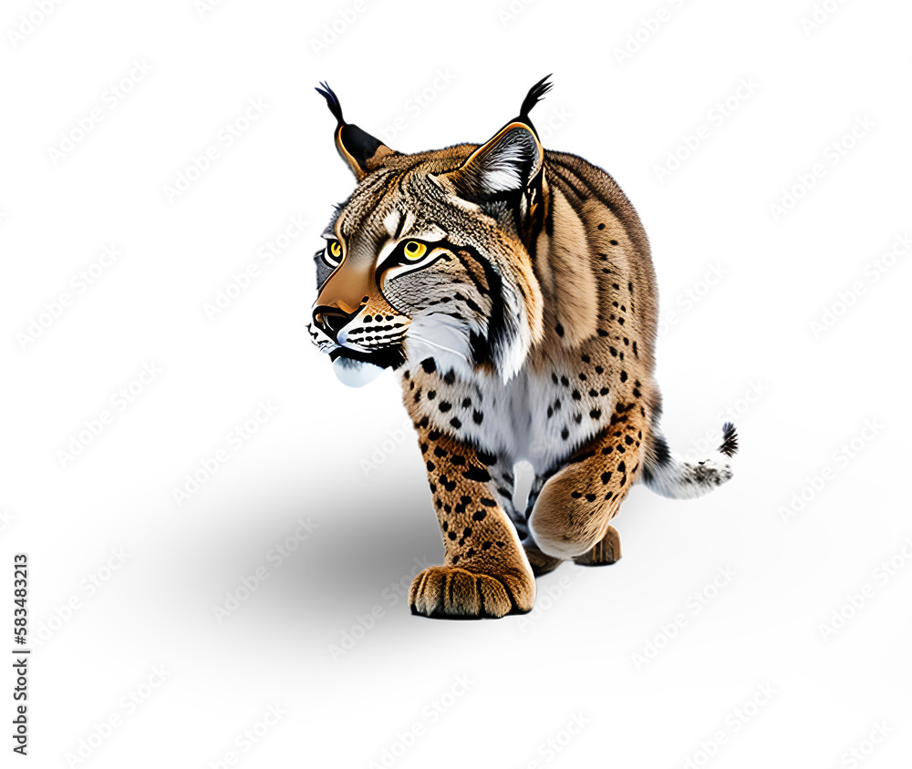 Obraz premium Wild lynx on transparent background