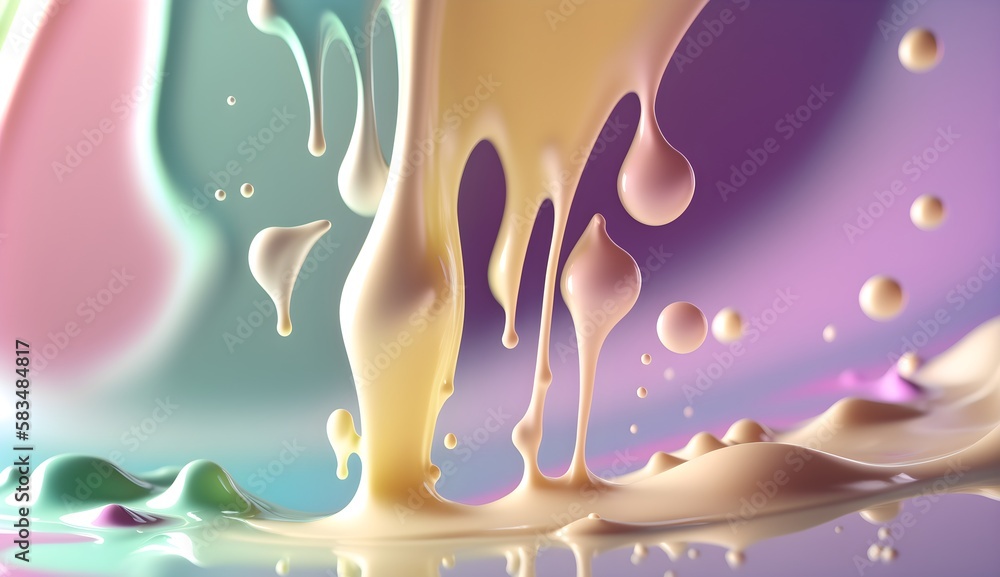 Obraz premium background of volumetric abstract splashes of milk splashes of liquid yogurt milk drinks ai generation