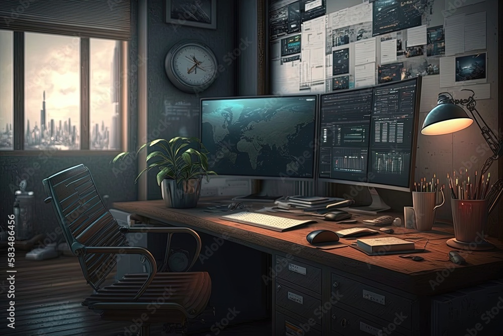 A minimalist work desk with a laptop and a sleek wireless keyboard and mouse. Generated by AI A minimalist work desk with a laptop and a sleek wireless keyboard and mouse. Generated by AI