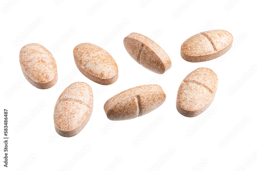 Obraz premium Medical pills, group of drugs and tablets for treatment, isolated on transparent background, medicine and healthcare concept
