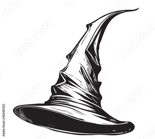 Witch hat simple sketch hand drawn Halloween illustration