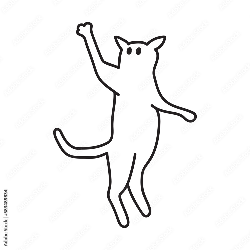 Minimalist cats hand drawn illustration. Cat doodles in abstract hand drawn style, black and white line art vector illustration. Minimalist cats hand drawn illustration. Cat doodles in abstract hand drawn style, black and white line art vector illustration.