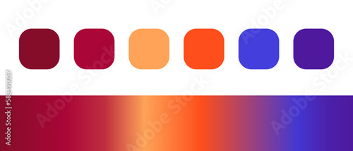 Vibrant color palette with gradient for backdrops, wallpaper, illustrations, designs, etc.