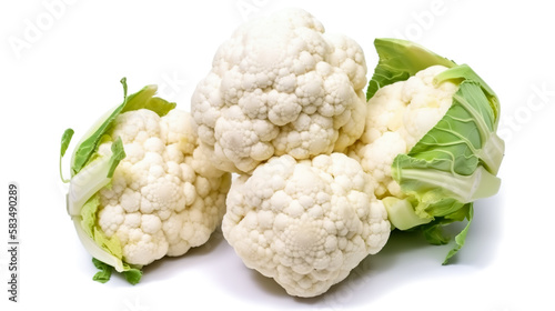 Obraz na płótnie cauliflowers. Fresh vegetables isolated on white background. Healthy food concept. Generative AI w salonie
