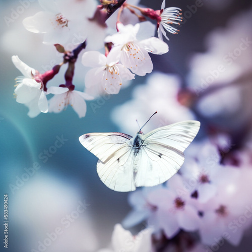 white butterfly on pink flower