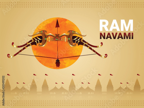 Vector illustration of lord rama for happy ram navami celebration