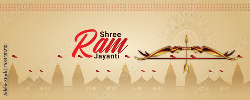 Vector illustration of lord rama for happy ram navami celebration