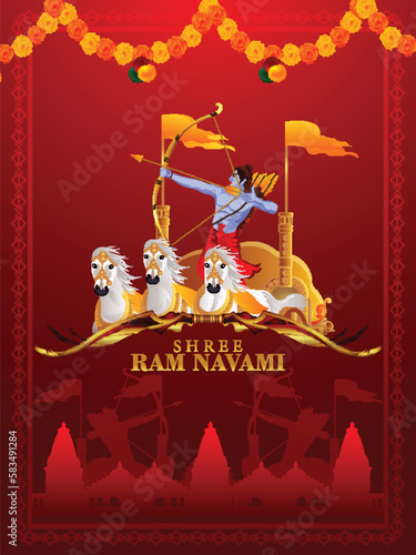 Happy ramnavami indian hindu festival background