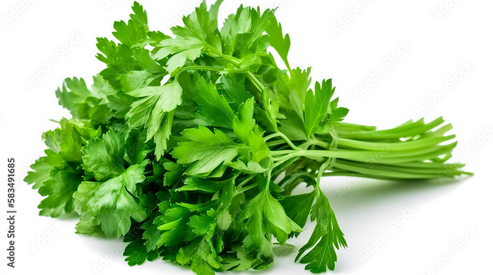 parsley. Fresh vegetables isolated on white background. Healthy food concept. Generative AI parsley. Fresh vegetables isolated on white background. Healthy food concept. Generative AI