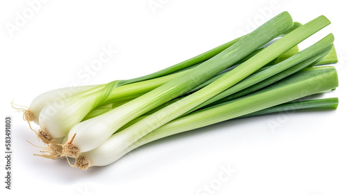 spring onion. Fresh vegetables isolated on white background. Healthy food concept. Generative AI