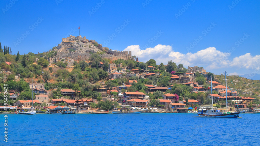 Ancient fortress on Kekova island in Turkey.