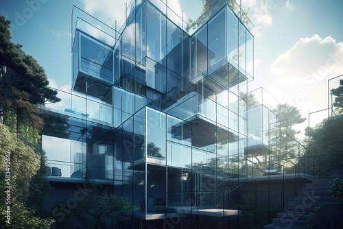 Amazing modern glass buildi...