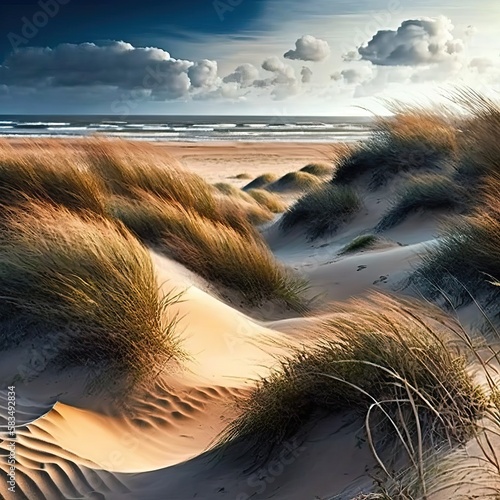 wild beach with dunes on a ...