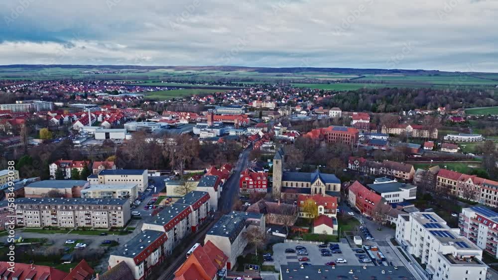 Aerial View Of Halberstadt town, Saxony-Anhalt, Germany Aerial View Of Halberstadt town, Saxony-Anhalt, Germany